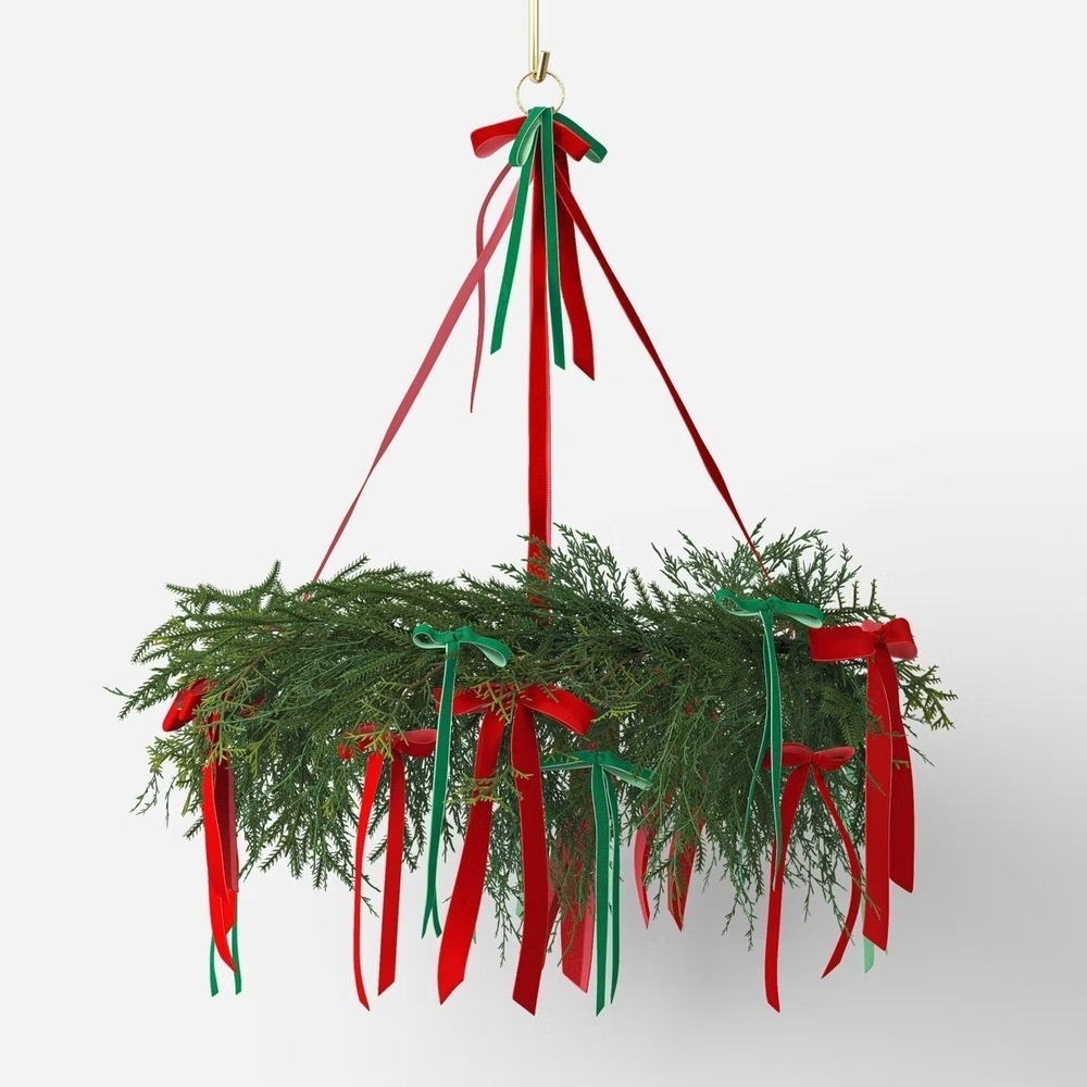 Hanging Ribbon Christmas Wreath – Threshold, Target Holiday 2025‎